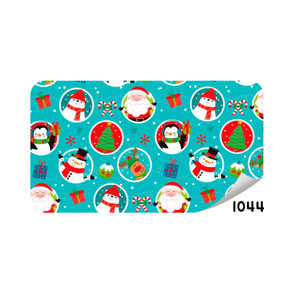 PAPEL DE REGALO NAVIDEÑO OSO PINGUINO Y PINO FONDO AZUL 70GR PLIEGO CREEAR 1044