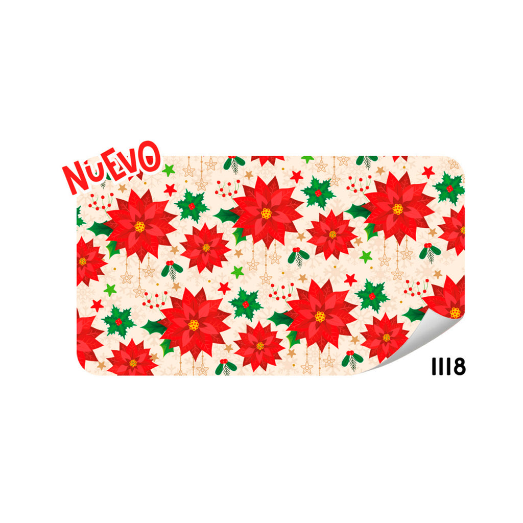 PAPEL DE REGALO NAVIDEÑO NOCHE BUENAS FONDO CREMA CREEAR 70GRS PLIEGO 1118