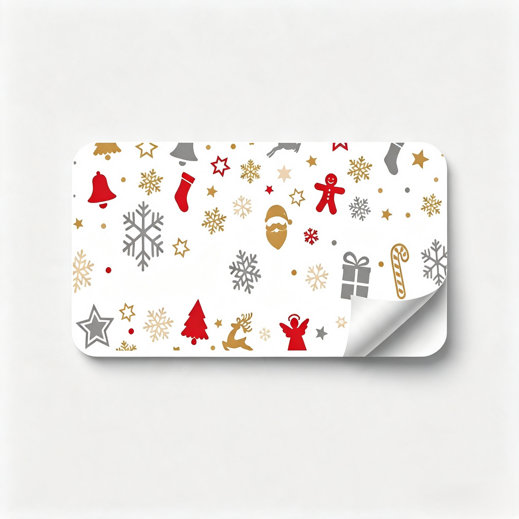 PAPEL DE REGALO NAVIDEÑO MUÑECO Y COPOS FONDO BLANCO 70GR PLIEGO CREEAR 544