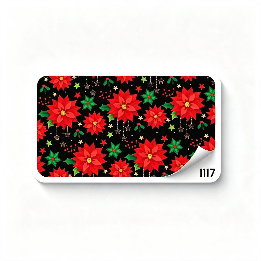 PAPEL DE REGALO NAVIDEÑO NOCHEBUENAS FONDO NEGRO 70GR PLIEGO CREEAR 1117