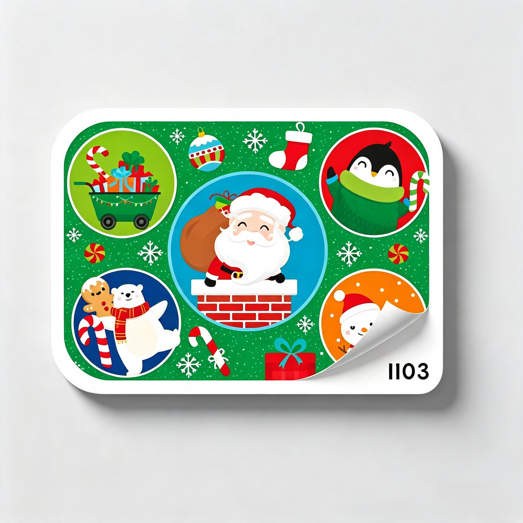 PAPEL DE REGALO NAVIDEÑO SANTA Y PERSONAJES FONDO VERDE 70GR PLIEGO CREEAR 1103