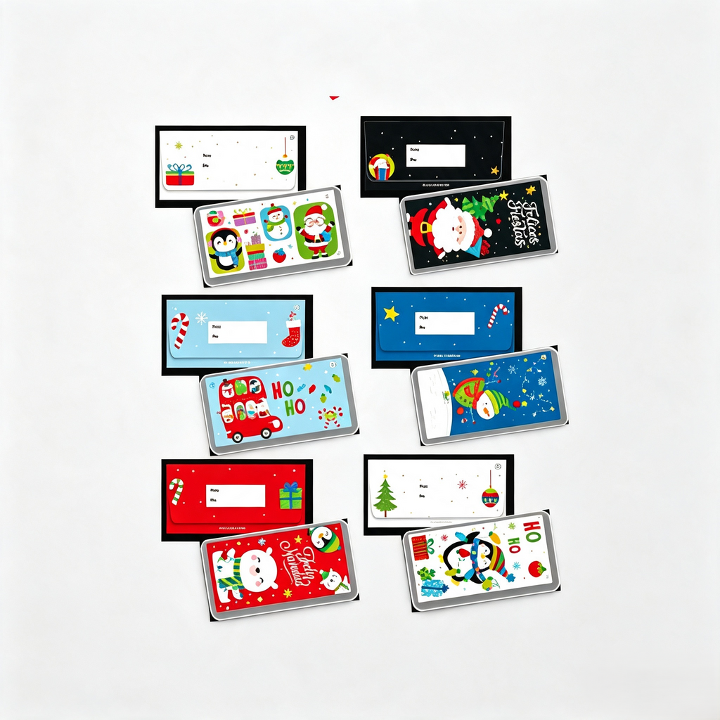 SOBRE DE DINERO NAVIDEÑO DISEÑO VARIOS BLISTER C/12 CREEAR