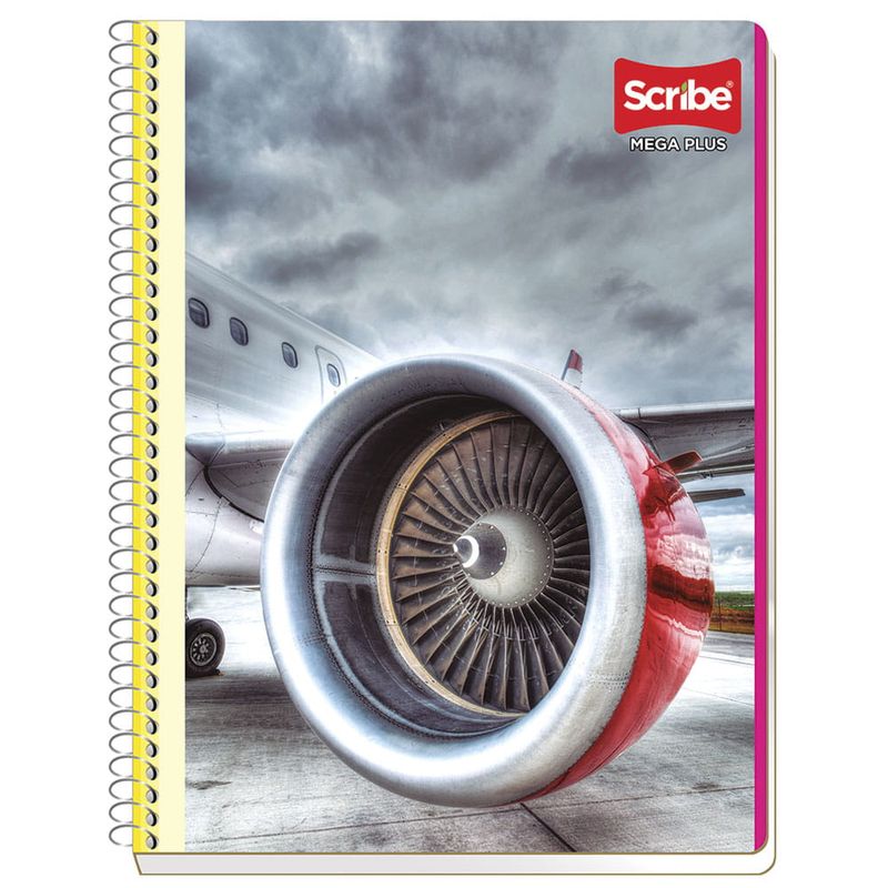 Cuaderno Profesional Espiral Blanco 100 hjs Mega Plus Scribe