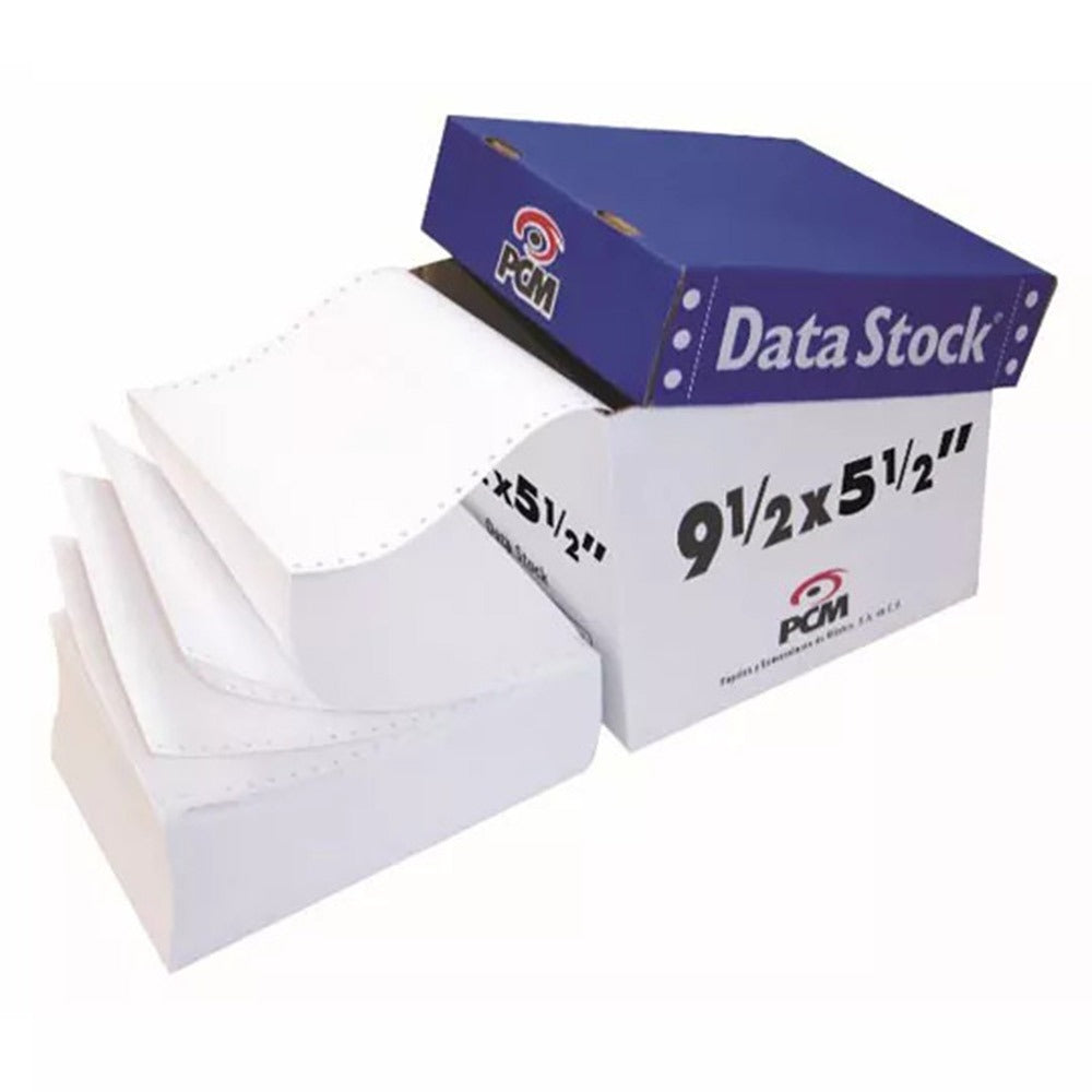 Papel Stock 9 1/2 x 5 1/2 2T Blanco con Pleca 3000 hjs PCM