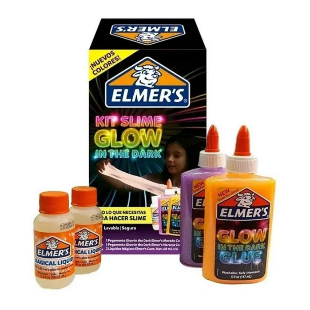 Pegamento Líquido Glow in The Dark-Slime 4 piezas Elmers