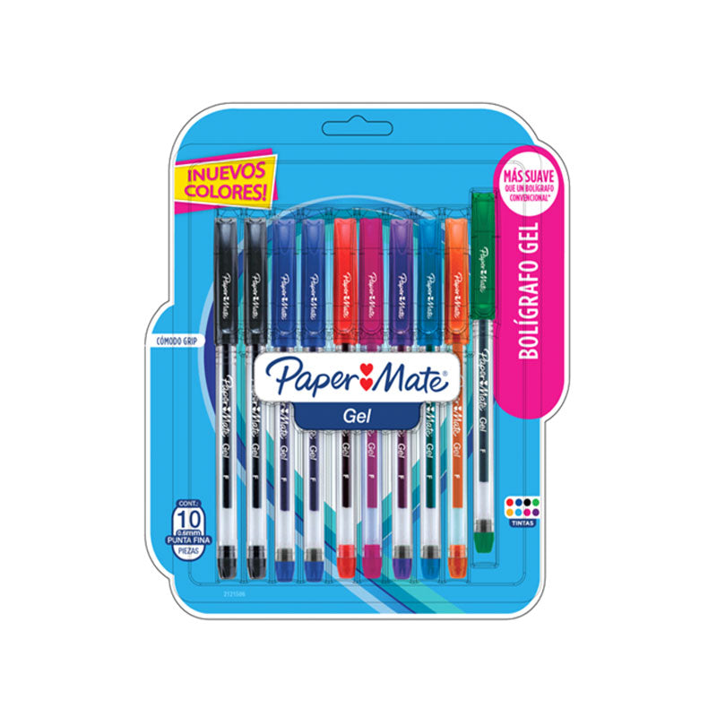 Boligrafo de Gel Surtido Blister 10 piezas Papermate Newell