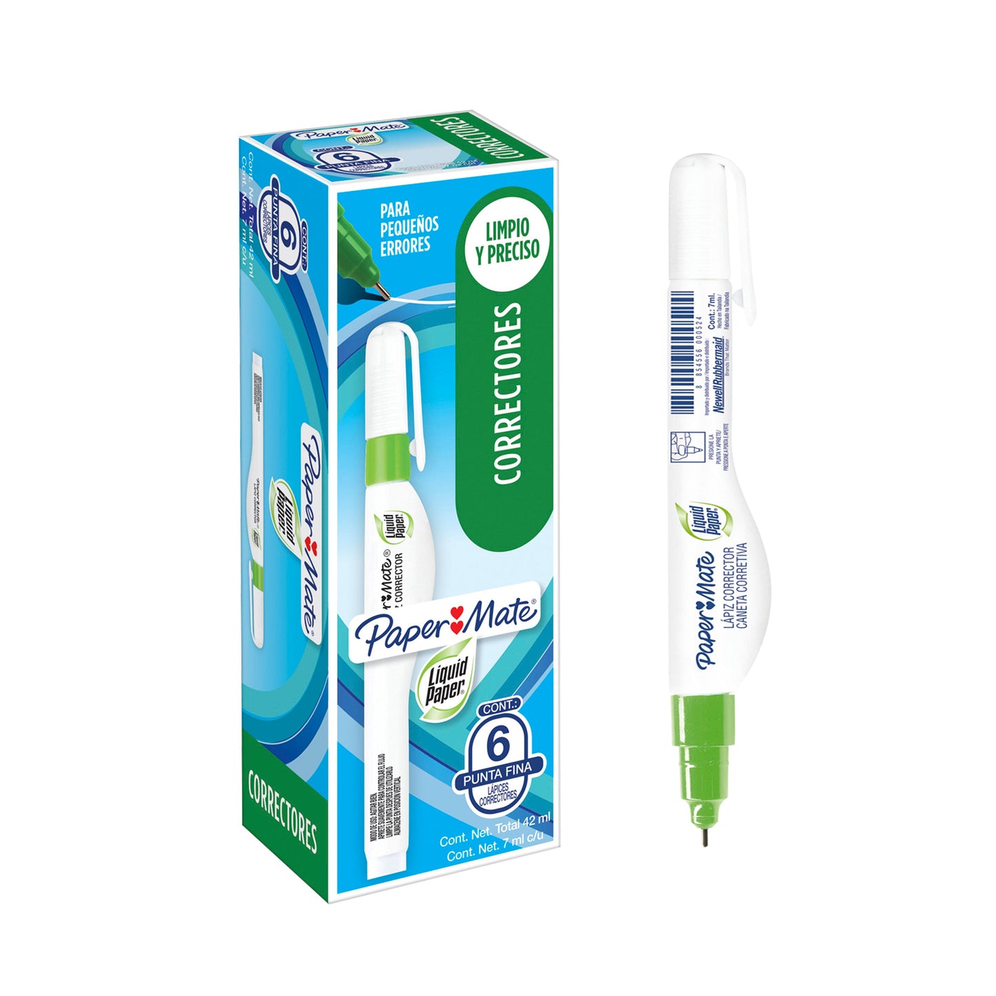 Corrector Tipo Pluma 7ml 1 pieza Liquid Paper Newell