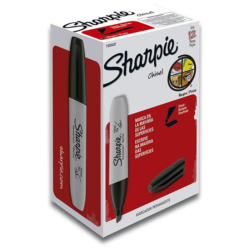 Marcador Permanente Cincel Negro Sharpie Newell