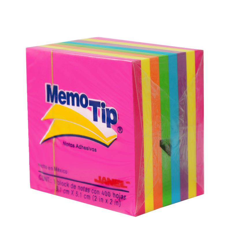 Nota Adhesiva 2 x 2 Memo Tip Cubo Neon Janel