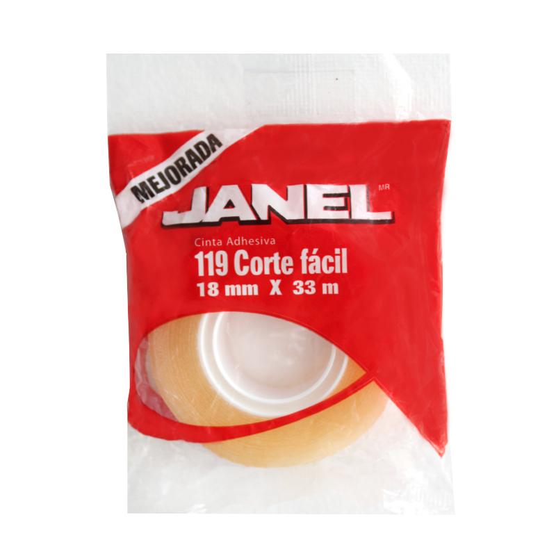 Cinta Adhesiva #119 Transparente 18 mm x 33 m Janel