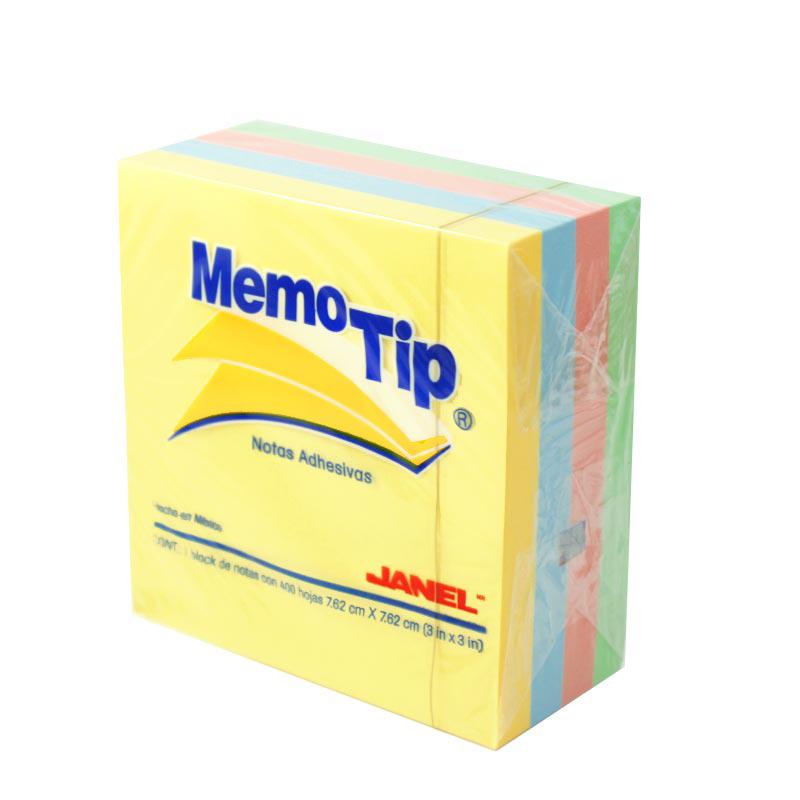 Nota Adhesiva 3 x 3 Memo Tip Cubo Pastel #54 400 hjs Janel