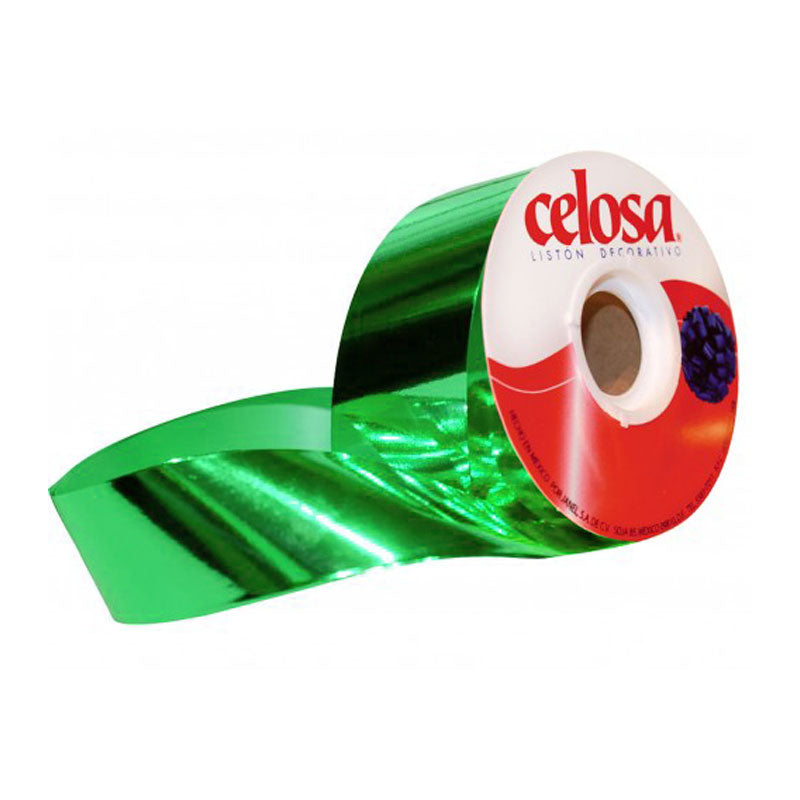 Cinta Celosa Listón Metálico Verde #5 Janel