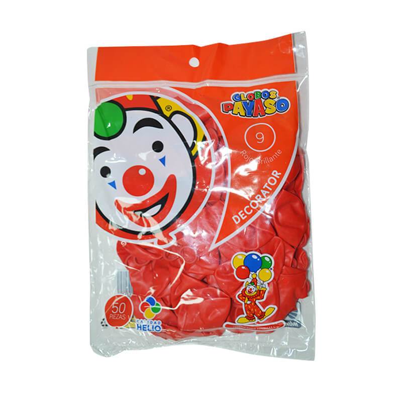 Globo Decorator Rojo Brillante Paquete/50 piezas Fasemex