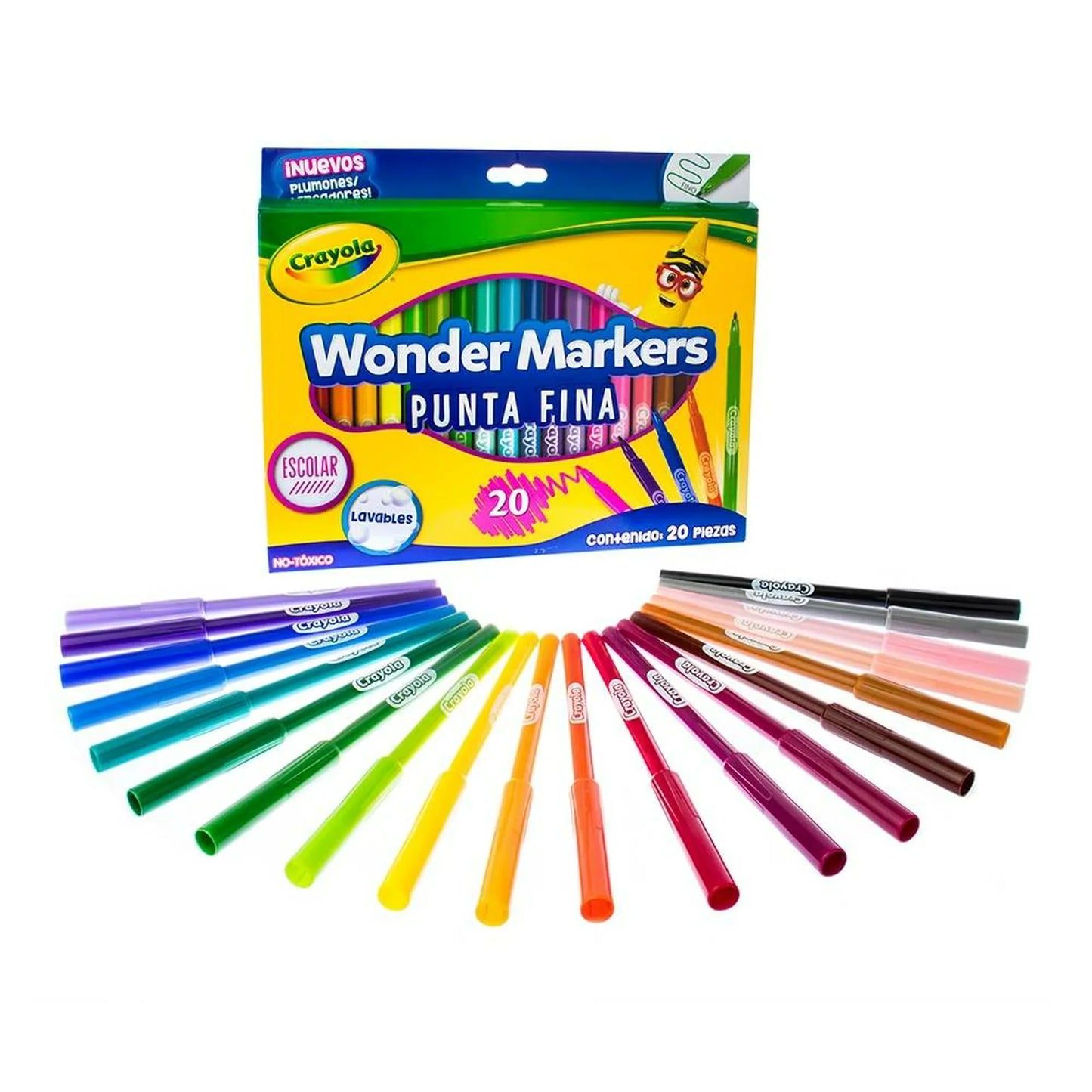 Plumones Punto Fino Wonder Markers Caja con 20 piezas Crayola