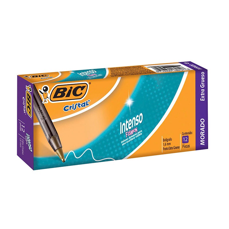 Boligrafo Extra Grueso Morado Desliza Más Bic