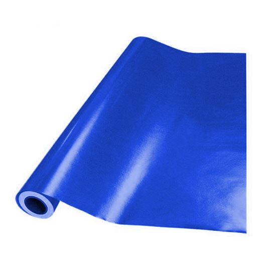 Papel Metalizado Liso Brillante Azul Rollo 25 mts Navi Plastic