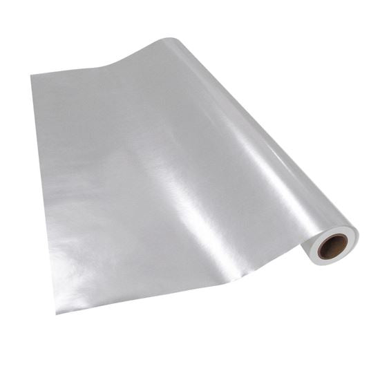 Papel Metalizado Liso Brillante Plata Rollo 25 mts Navi Plastic