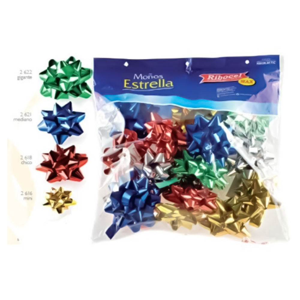 MOÑO ESTRELLA METALICO GIGANTE SURTIDO TARJETA NAVIPLASTIC 2600020