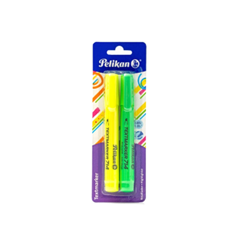 Marcatextos Amarillo y Verde 714 Blíster 2 piezas Pelikan