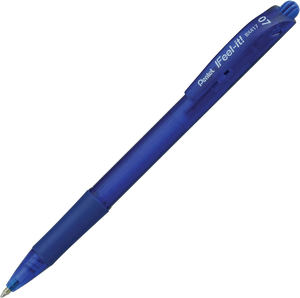 Bolígrafo Punto Fino Azul Retráctil Feel IT Pentel