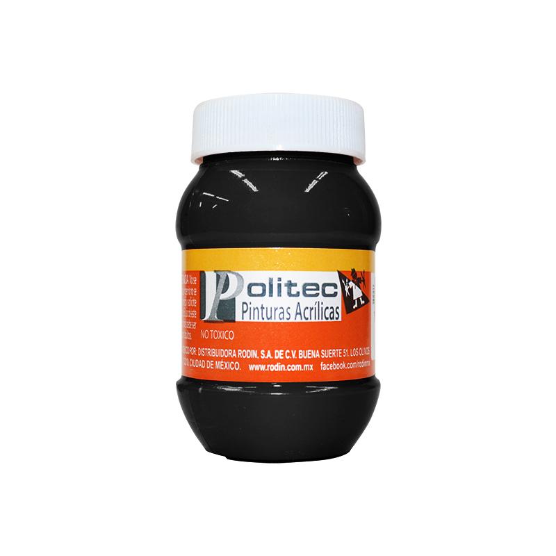 Pintura Acrílica Negro Intenso 100 ml Politec Bote Rodin