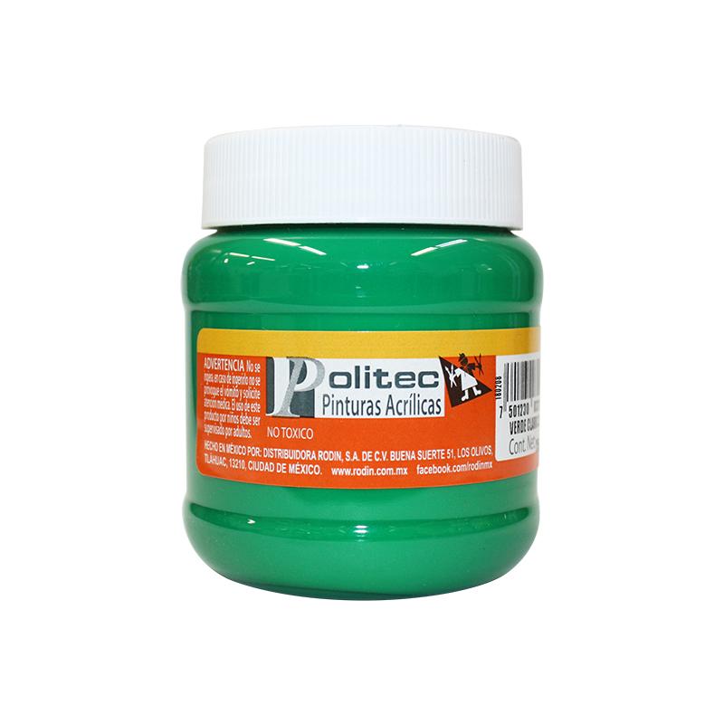 Pintura Acrílica Verde Obscuro 250 ml Politec Bote Rodin