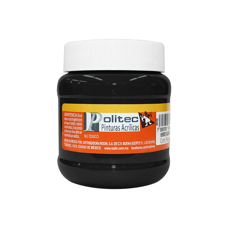 Pintura Acrilica Negro Intenso 250 ml Politec Bote Rodin