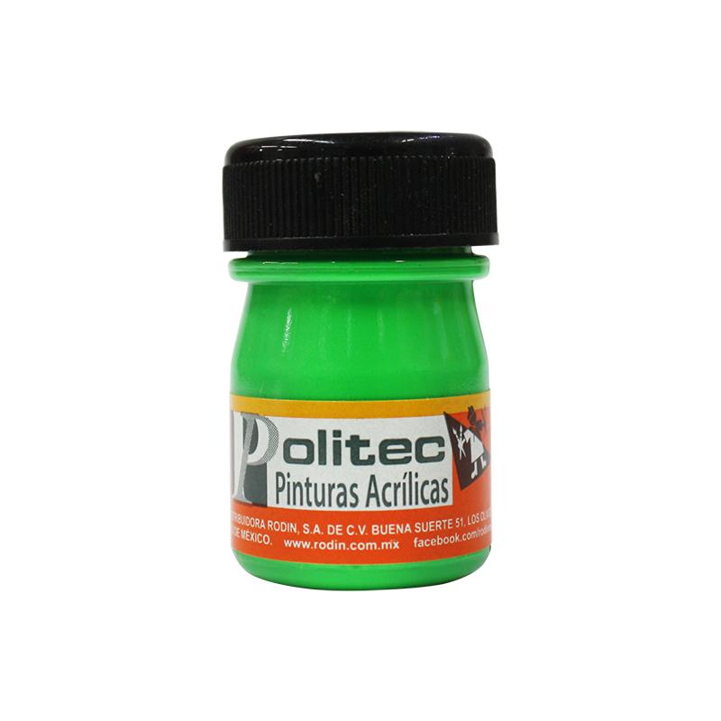 Pintura Acrilica Verde Hoja 20 ml Politec Bote Rodin