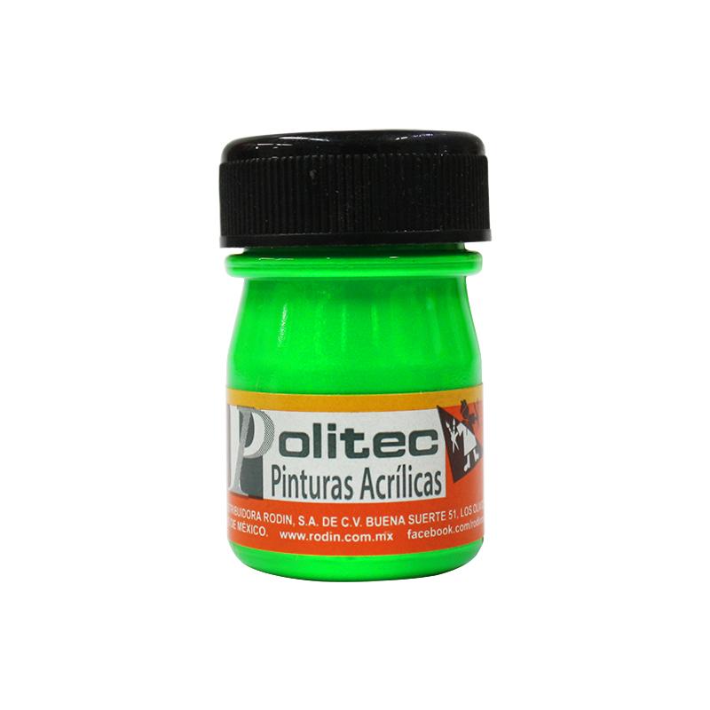 Pintura Acrilica Verde Fluorescente 20 ml Politec Bote Rodin