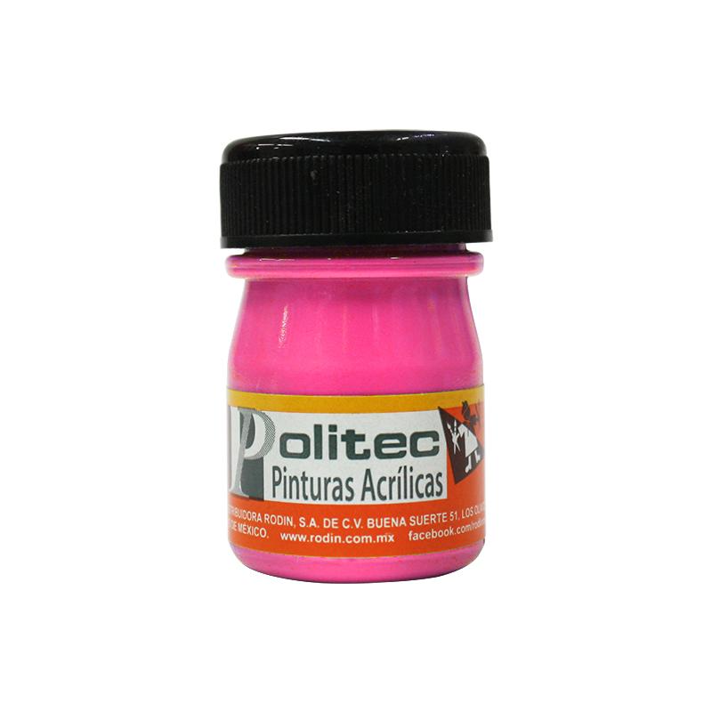 Pintura Acrilica Rosa Fluorescente 20 ml Politec Bote Rodin