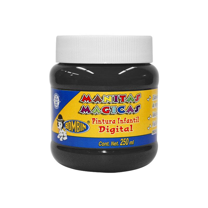 Pintura Digital Negro 250 ml Manitas Mágicas Bombin Bote Rodin