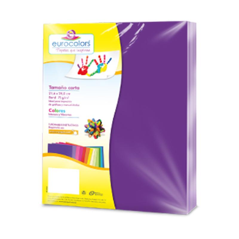 Papel Bond Carta Morado 100 hjs Eurocolor Arpapel