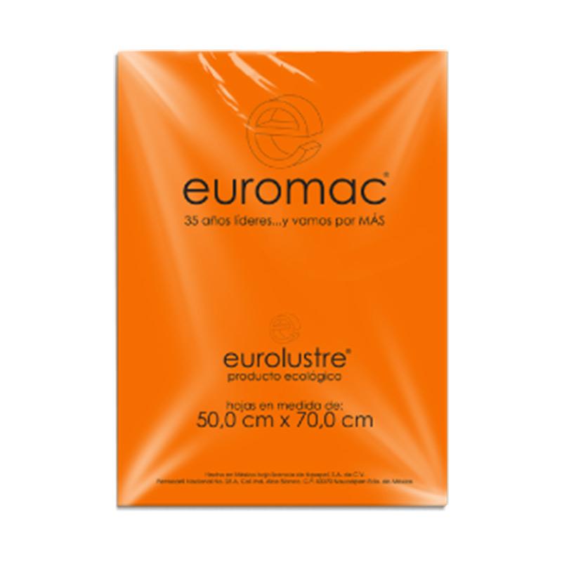 Papel Lustre Naranja 50 x 70 cm Paquete/25 piezas Euromac Arpapel