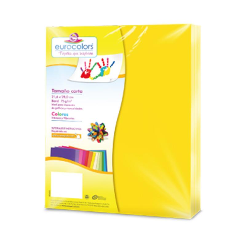 Papel Bond Carta Amarillo 100 hjs Eurocolor Arpapel