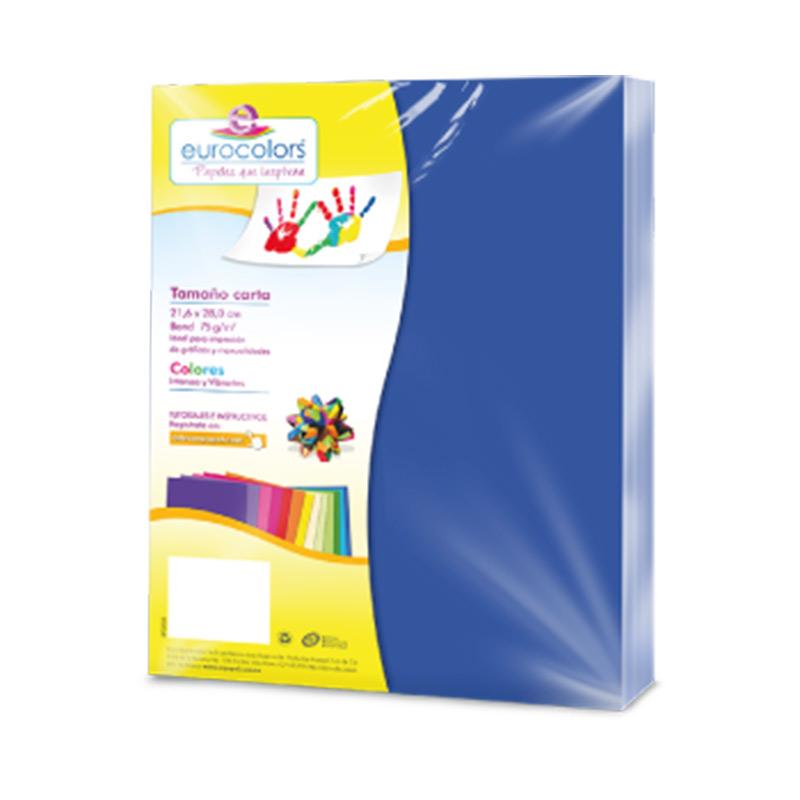 Papel Bond Carta Azul 100 hjs Eurocolor Arpapel