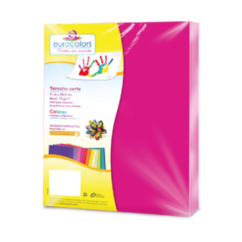 Papel Bond Carta Rosa Vibrante 100 hjs Eurocolor Arpapel