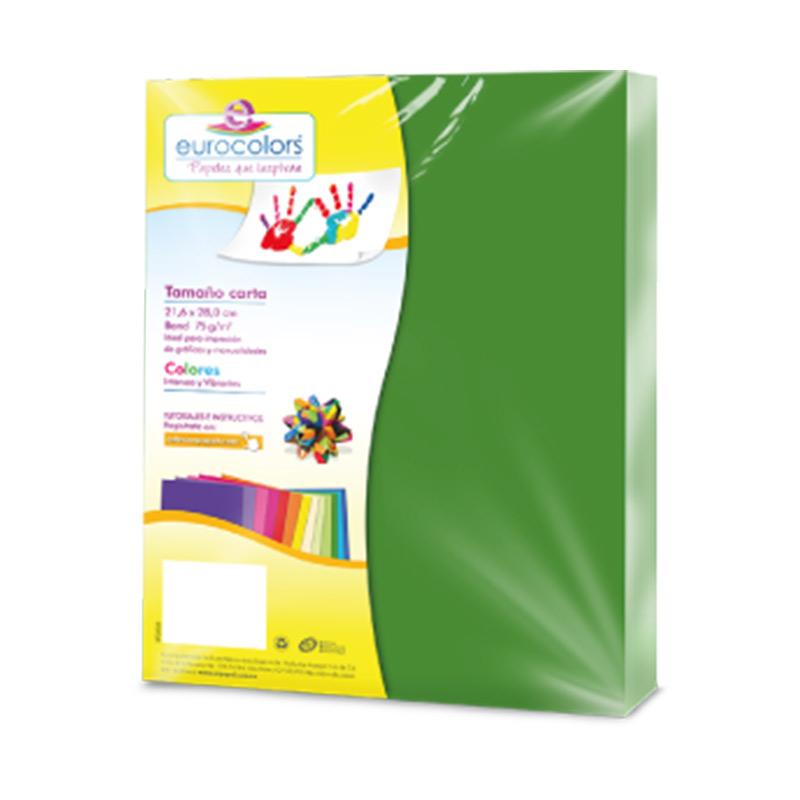 Papel Bond Carta Verde 100 hjs Eurocolor Arpapel