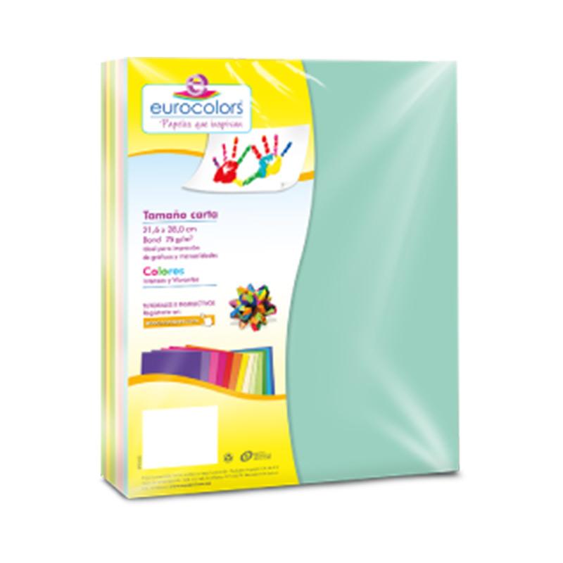 Papel Bond Carta Arcoíris Pastel 100 hjs Eurocolor Arpapel