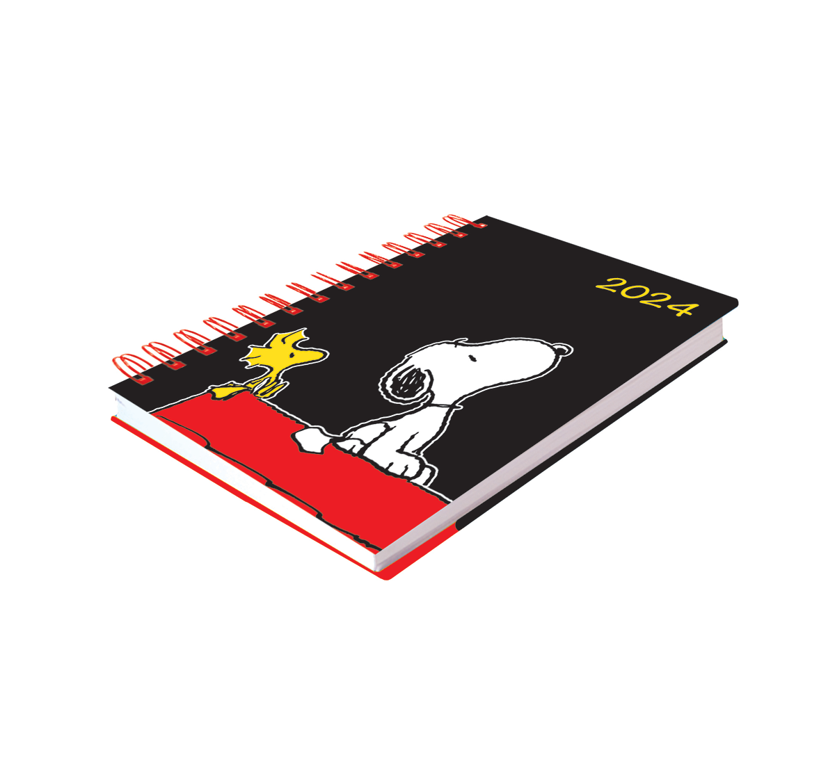 Agenda 2024 Diaria Snoopy Doble Arillo Negro Danpex