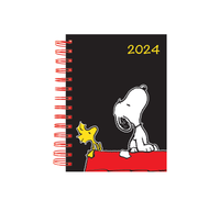 Agenda 2024 Diaria Snoopy Doble Arillo Negro Danpex