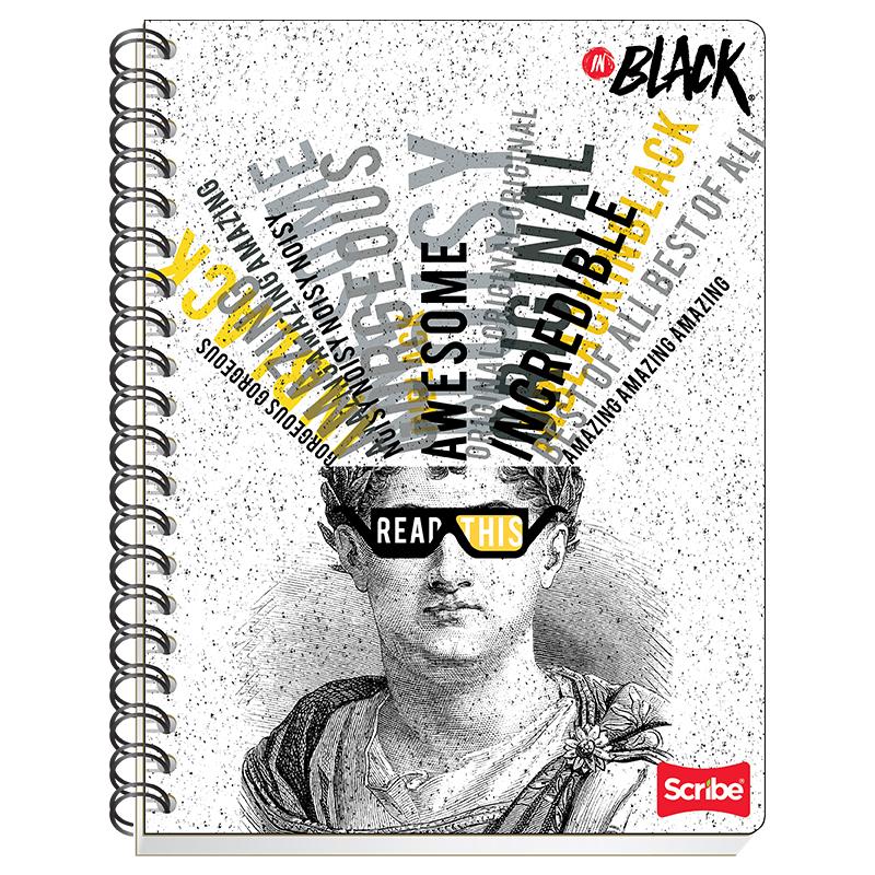 Cuaderno Profesional Doble Arillo Cuadro Grande 100 hjs Black Scribe