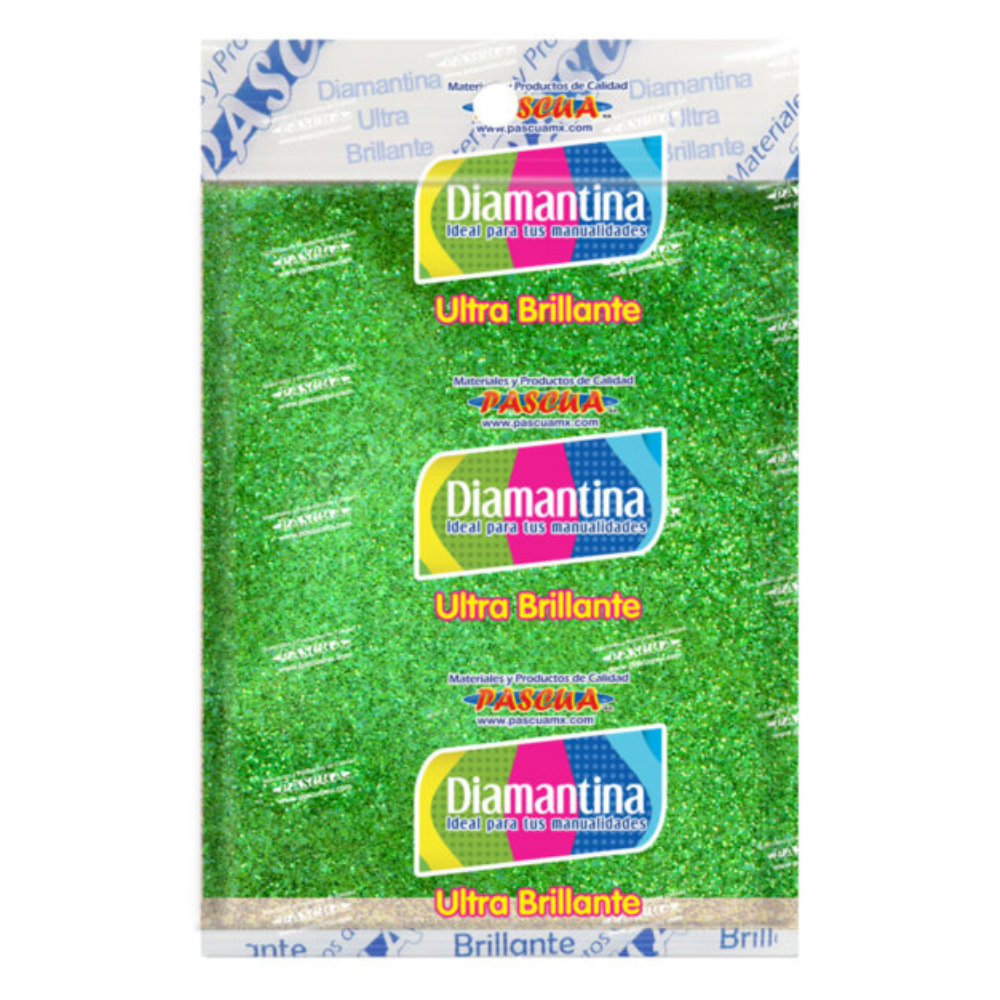 Diamantina Fina Verde Bandera 50 grs Pascua Megafumi