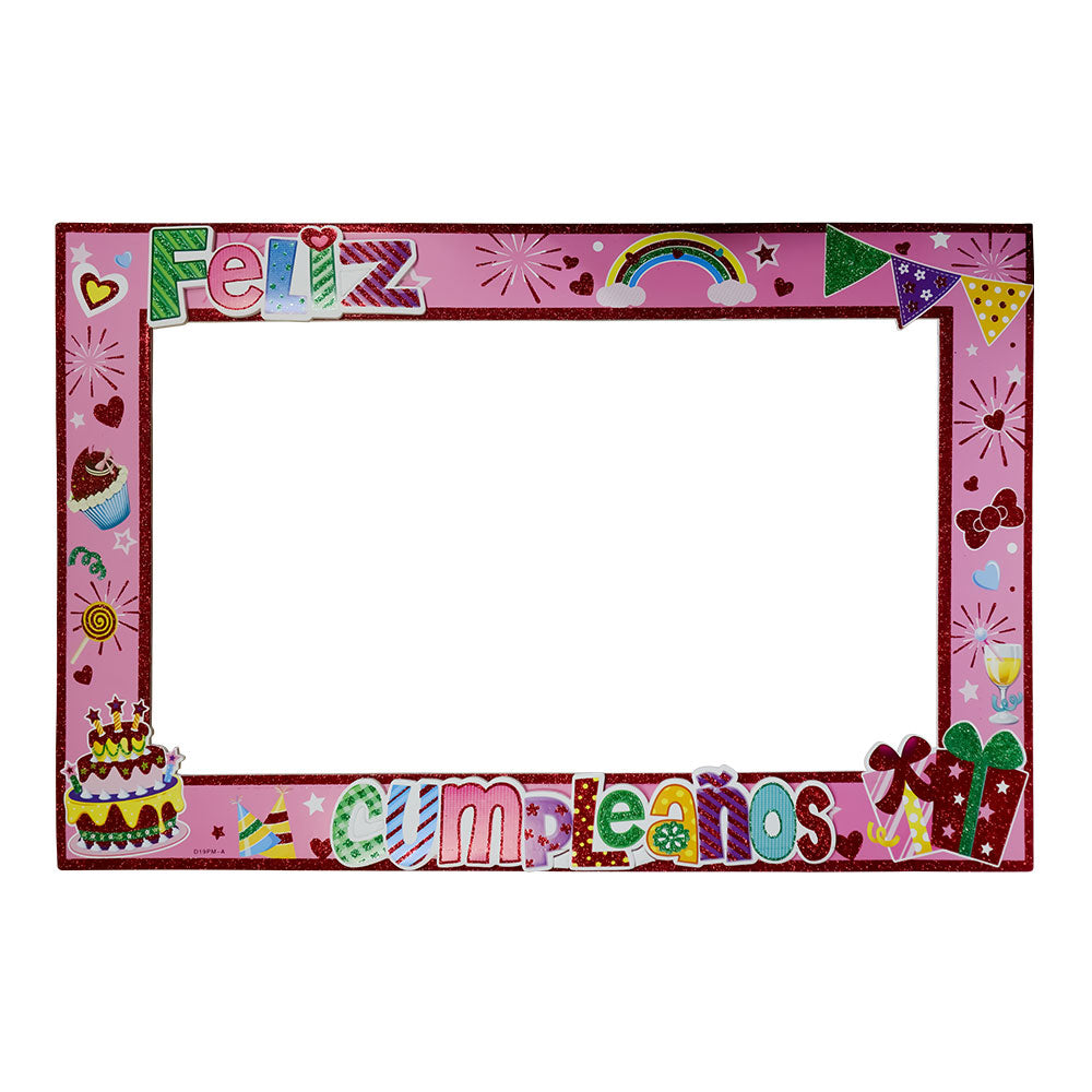 MARCO P/FOTO DE CARTON NIÑA FELIZ CUMPLEAÑOS 87X57CM ITRADE PC D19PM-A