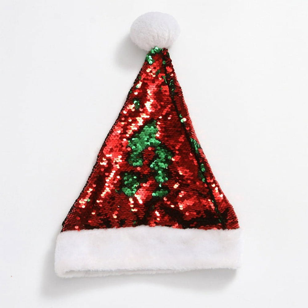 Gorro navideño rojo con lentejuela itrade cha-paillette