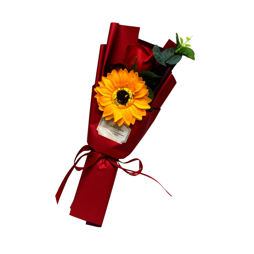 Set Bolsa Regalo C/Ramo Rosas Y Girasol de Jabón ITrade