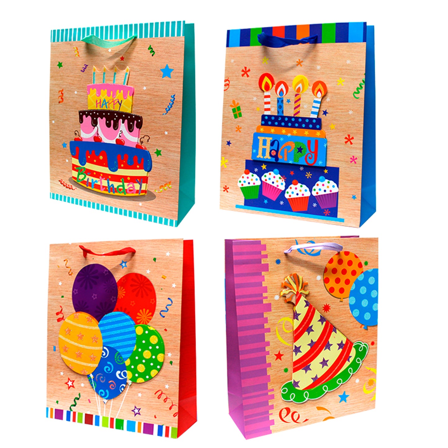 Bolsa de Regalo Happy Birthday Grande 40 x 30 x 12 cm 4 piezas ITrade