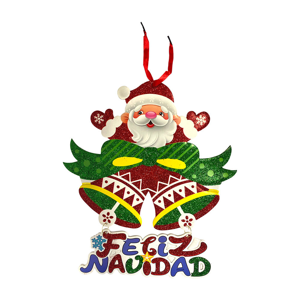 Adorno de Navidad Fomi Santa con Campanas 31.5 x 36 cm Itrade