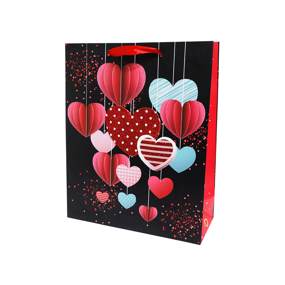 Bolsa de Regalo Mediana Corazones 32 x 26 x 10 cm 4 piezas ITrade