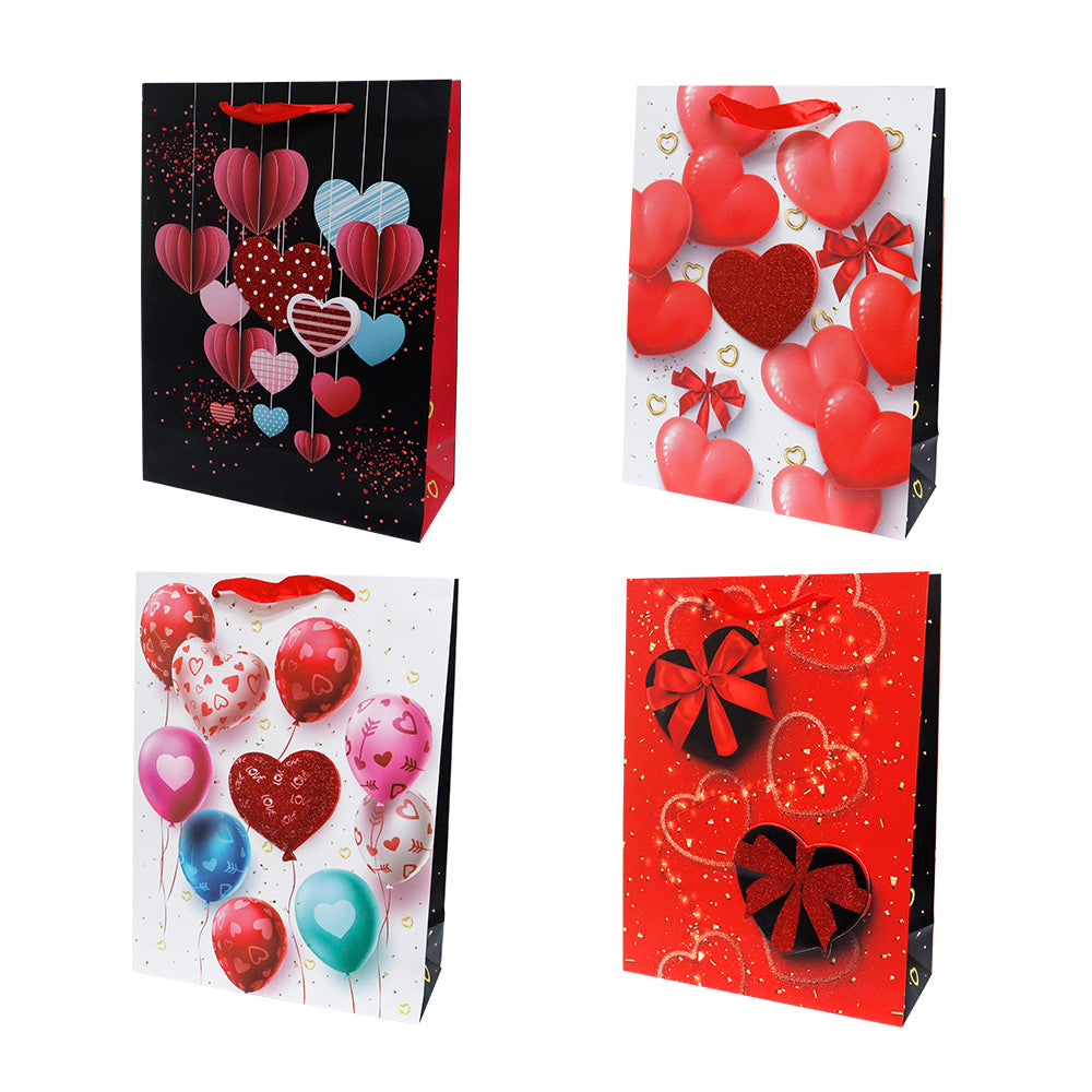 Bolsa de Regalo Grande Corazones 40 x 30 x 12 cm 4 piezas ITrade