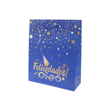 Bolsa de Regalo Felicidades Liso Mediano 32 x 26 x 10 cm ITrade